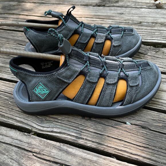 The Muck Boot Company Shoes - The Muck Boot Company Fisherman Sandel Womens 8 Gray Suede Wanderer Pegasus